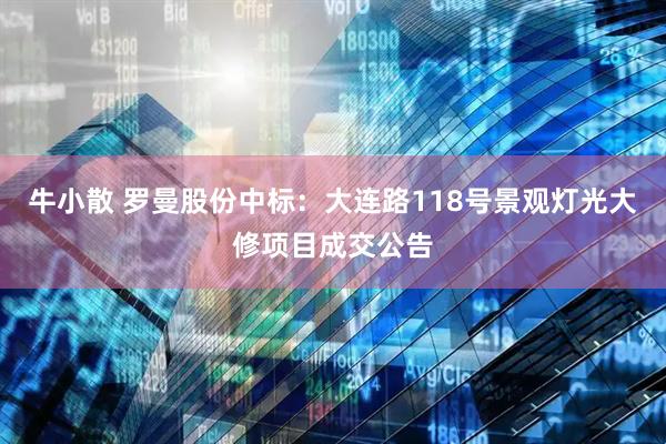 牛小散 罗曼股份中标：大连路118号景观灯光大修项目成交公告